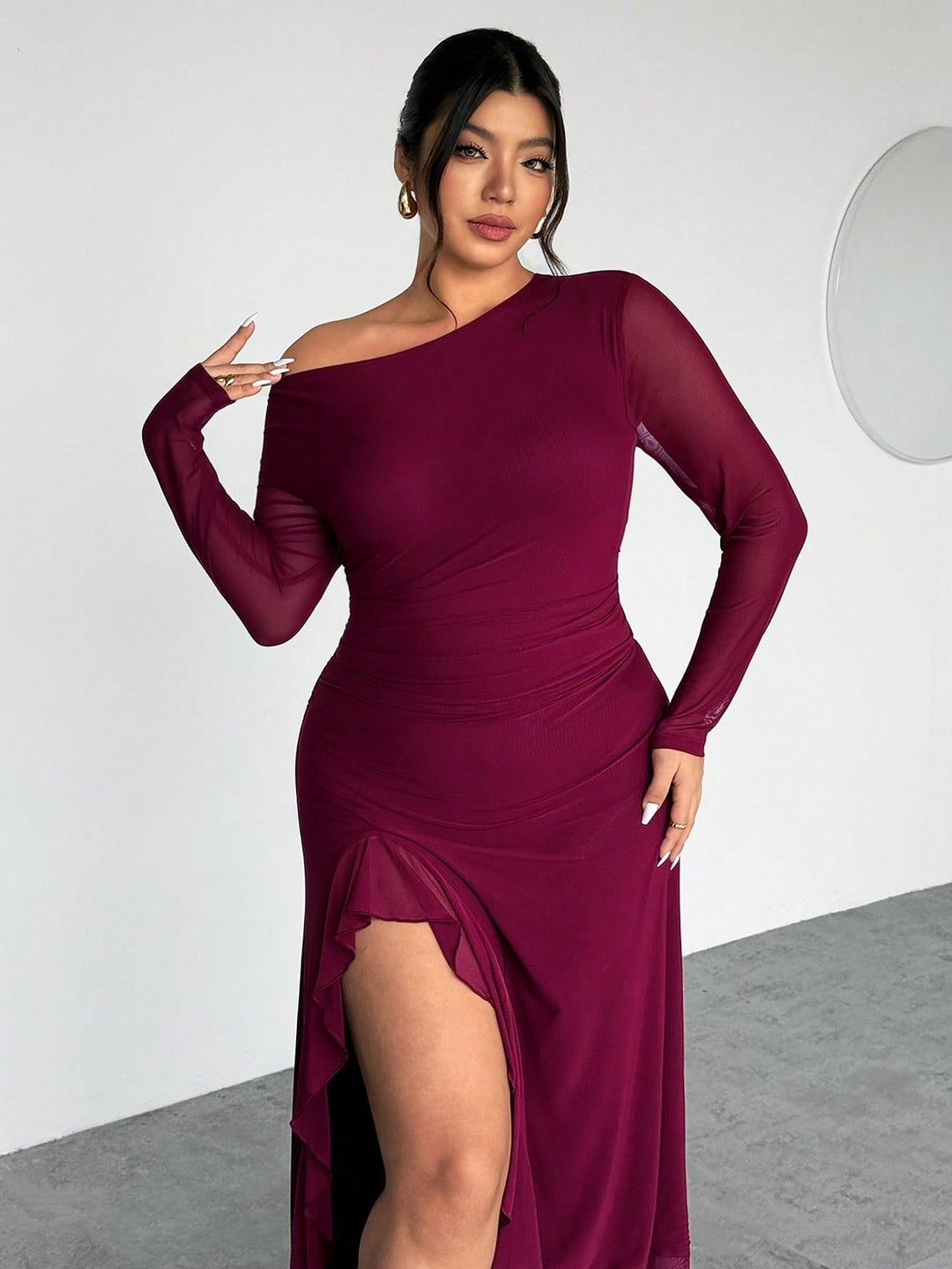 Rochie midi  SHEIN, vișiniu