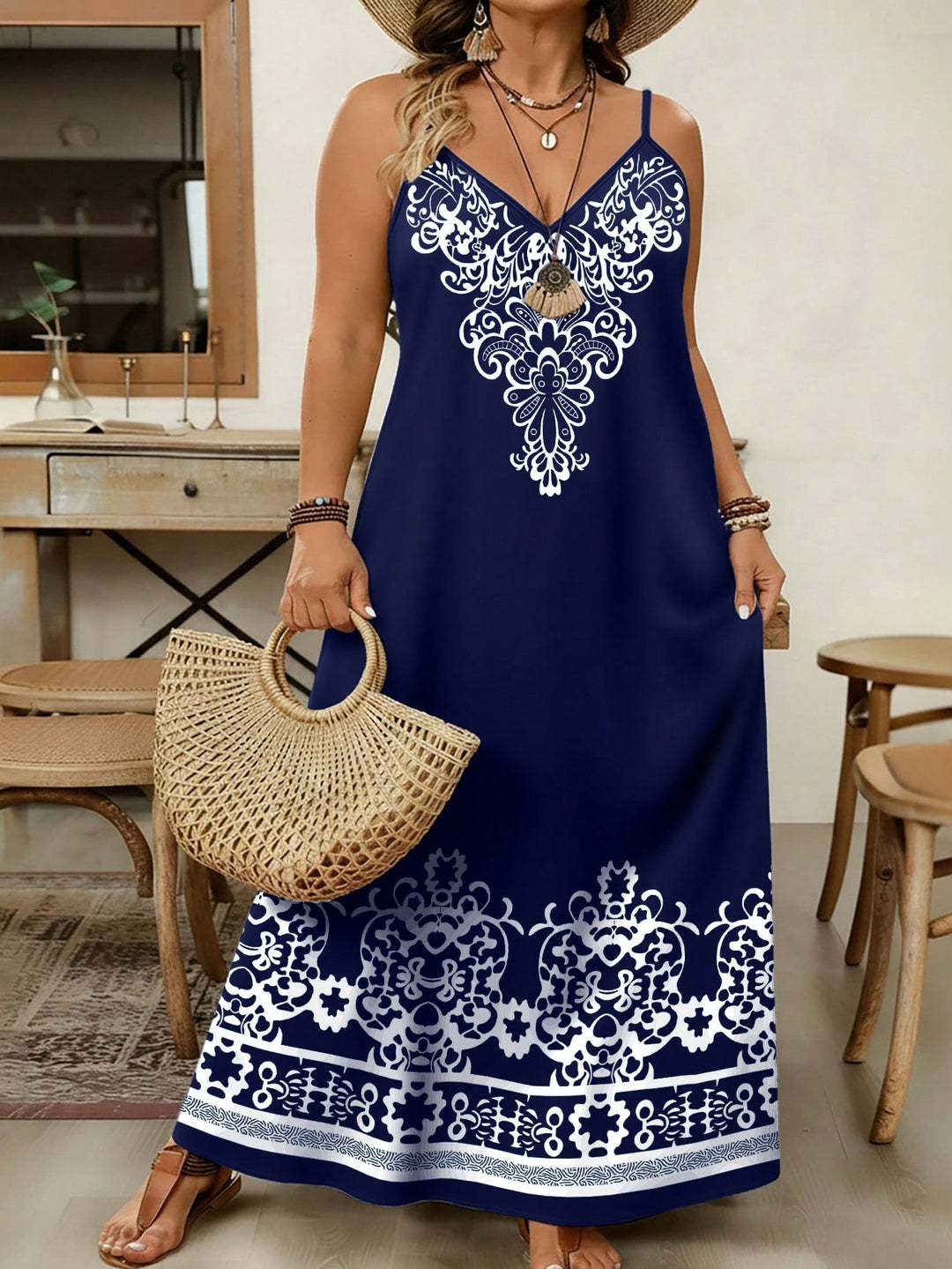 SHEIN maxi ruha, kék