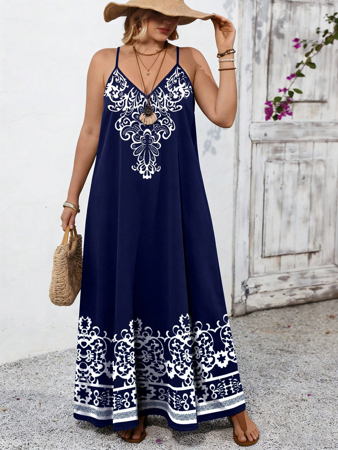 SHEIN maxi ruha, kék