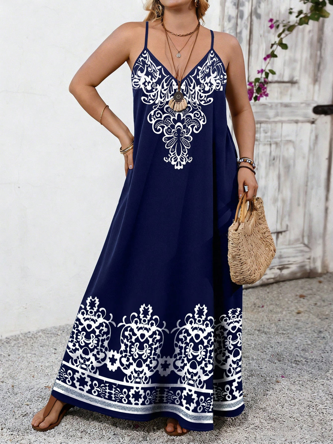 SHEIN maxi ruha, kék