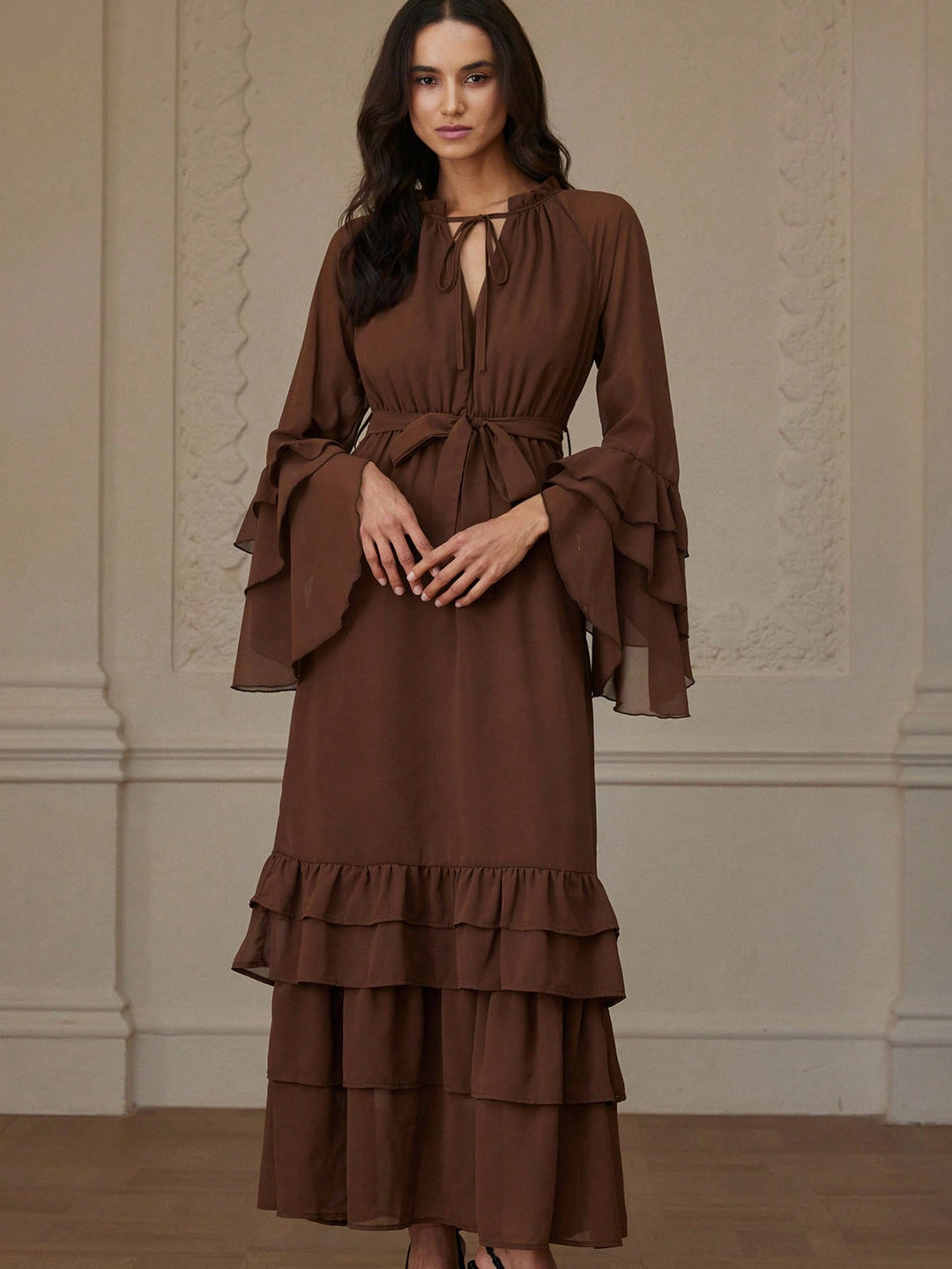 SHEIN maxi ruha, barna