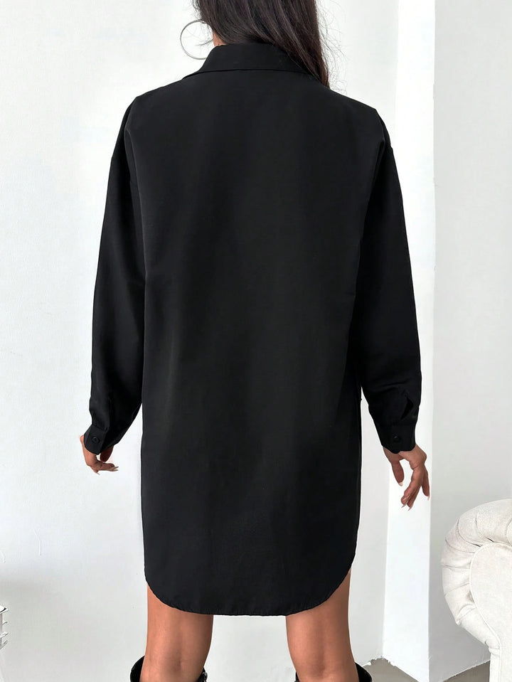 Rochie tip cămașă SHEIN, negru