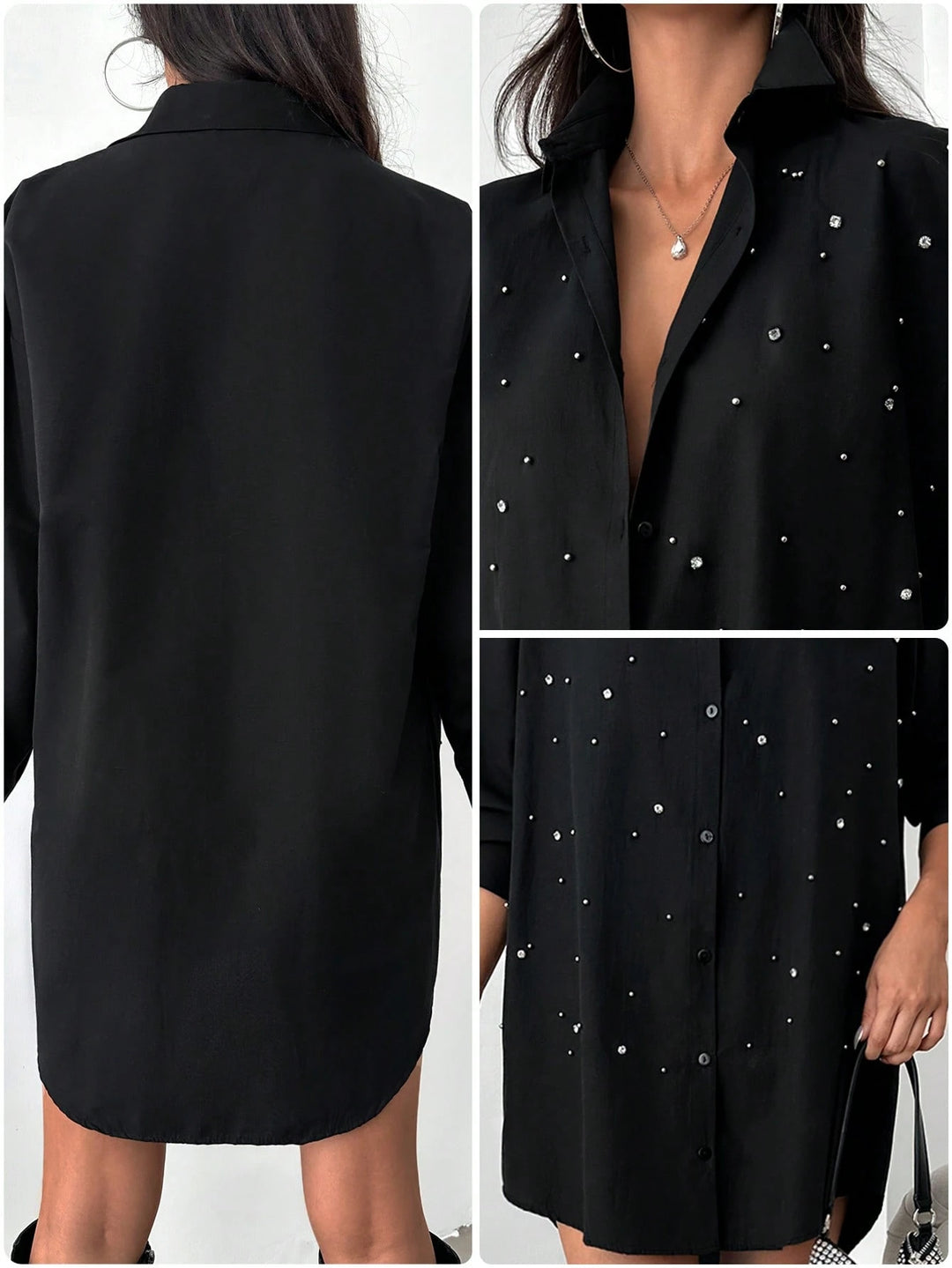 Rochie tip cămașă SHEIN, negru
