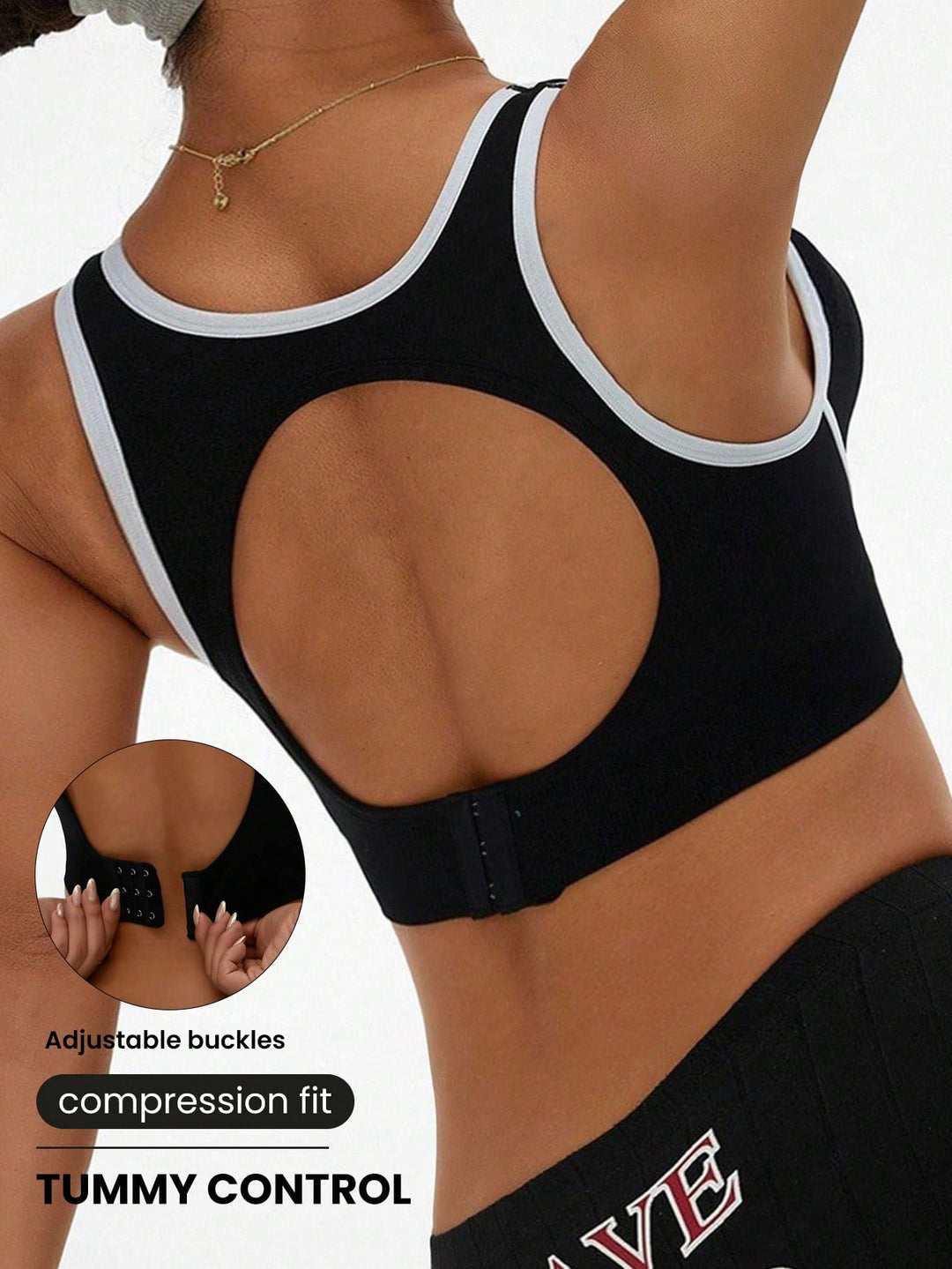 Sutien sport SHEIN, negru