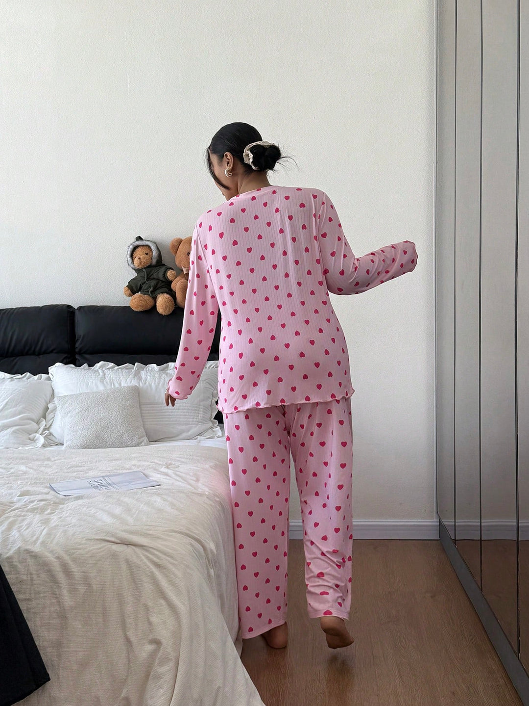 Set pijamale SHEIN, roz