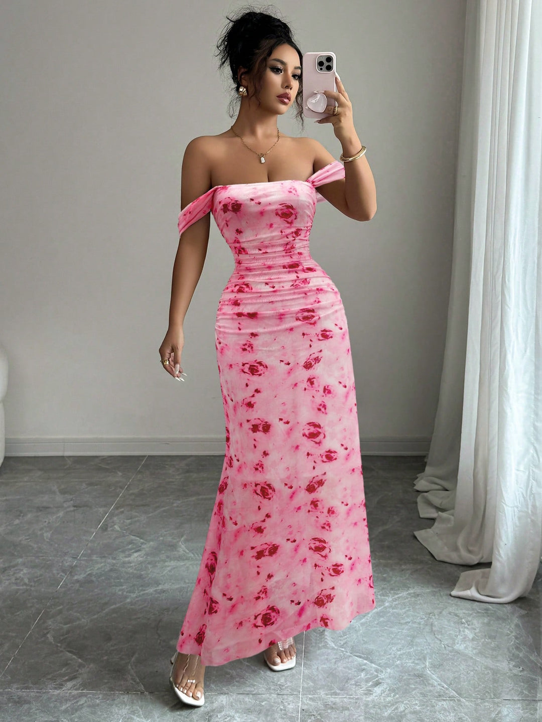 Rochie maxi SHEIN, roz