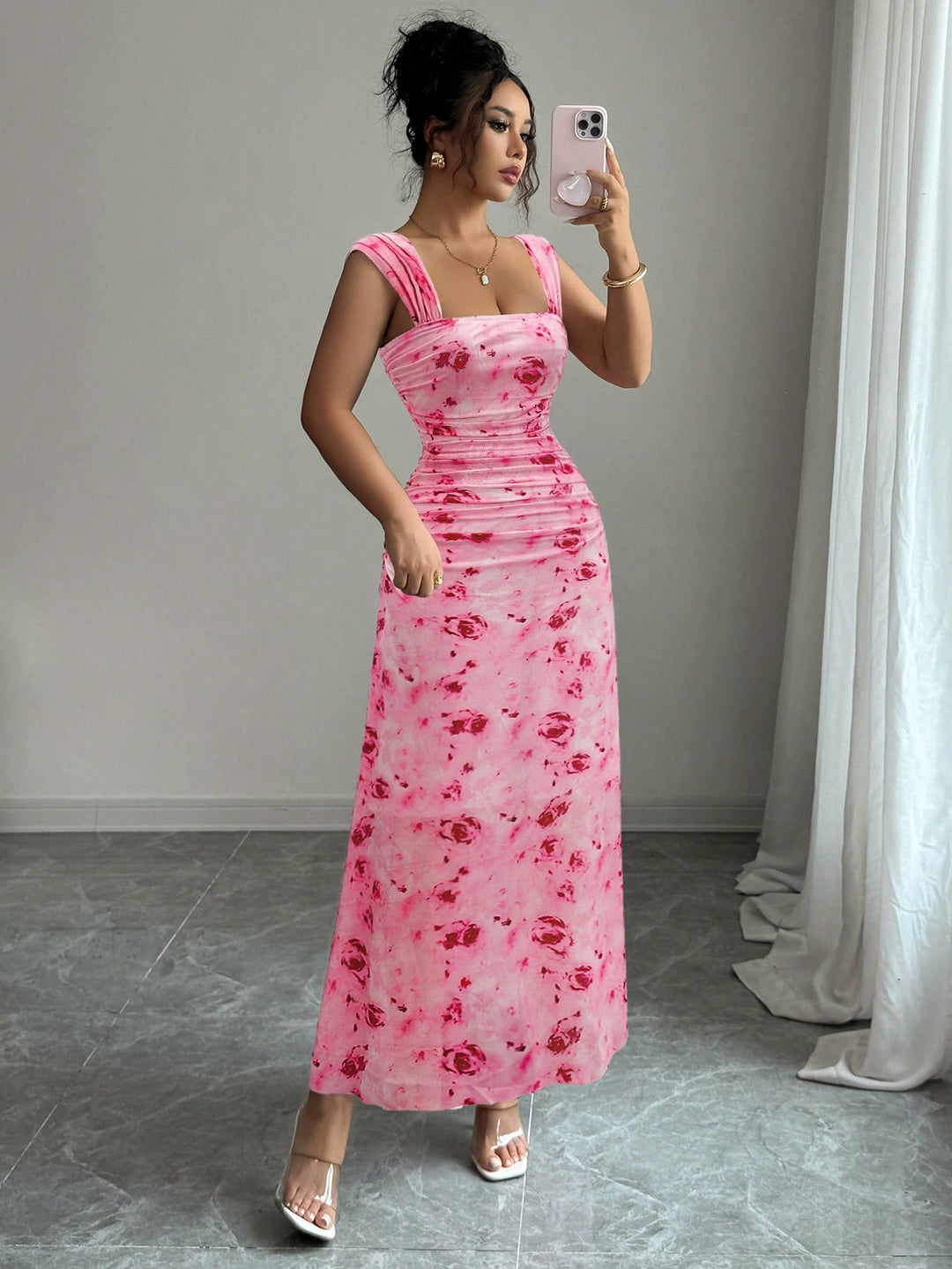 Rochie maxi SHEIN, roz