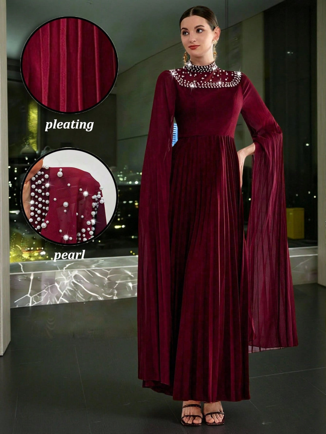 Rochie maxi SHEIN, vișiniu