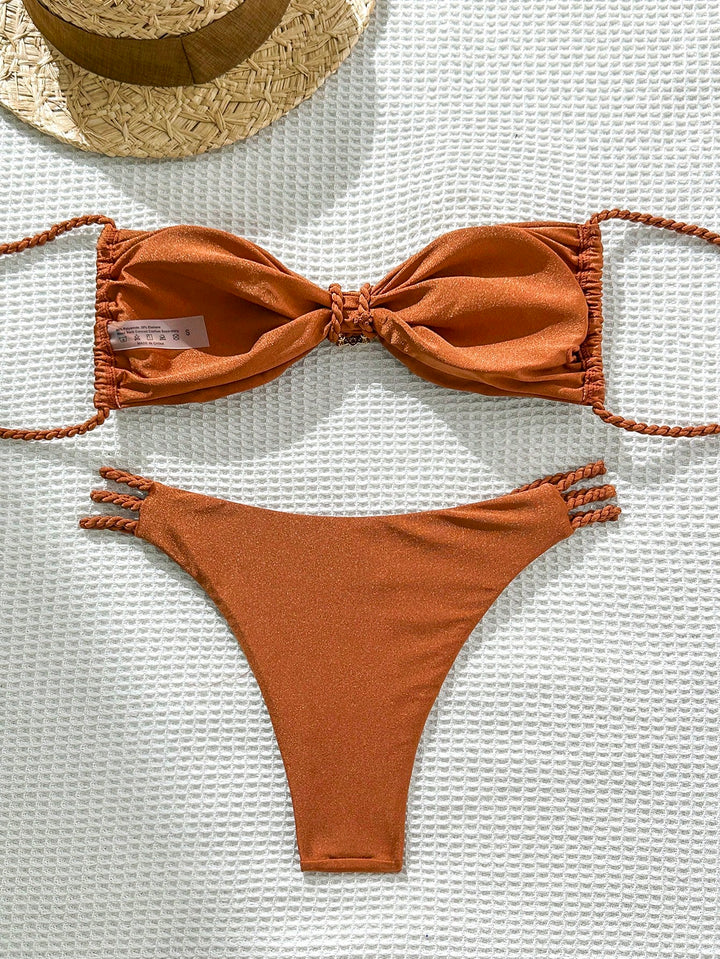 Costum de baie SHEIN, maro