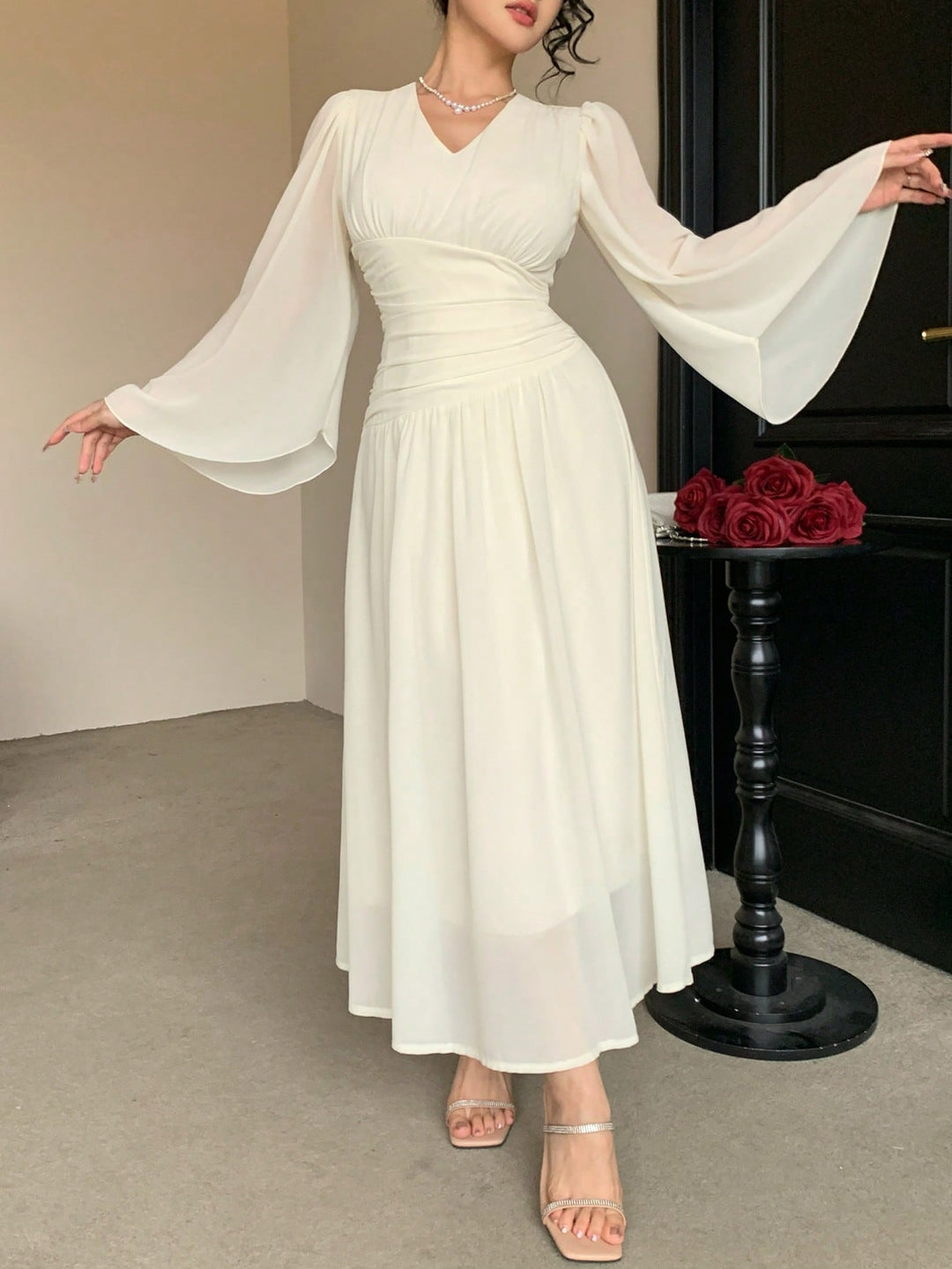 Rochie maxi SHEIN, bej