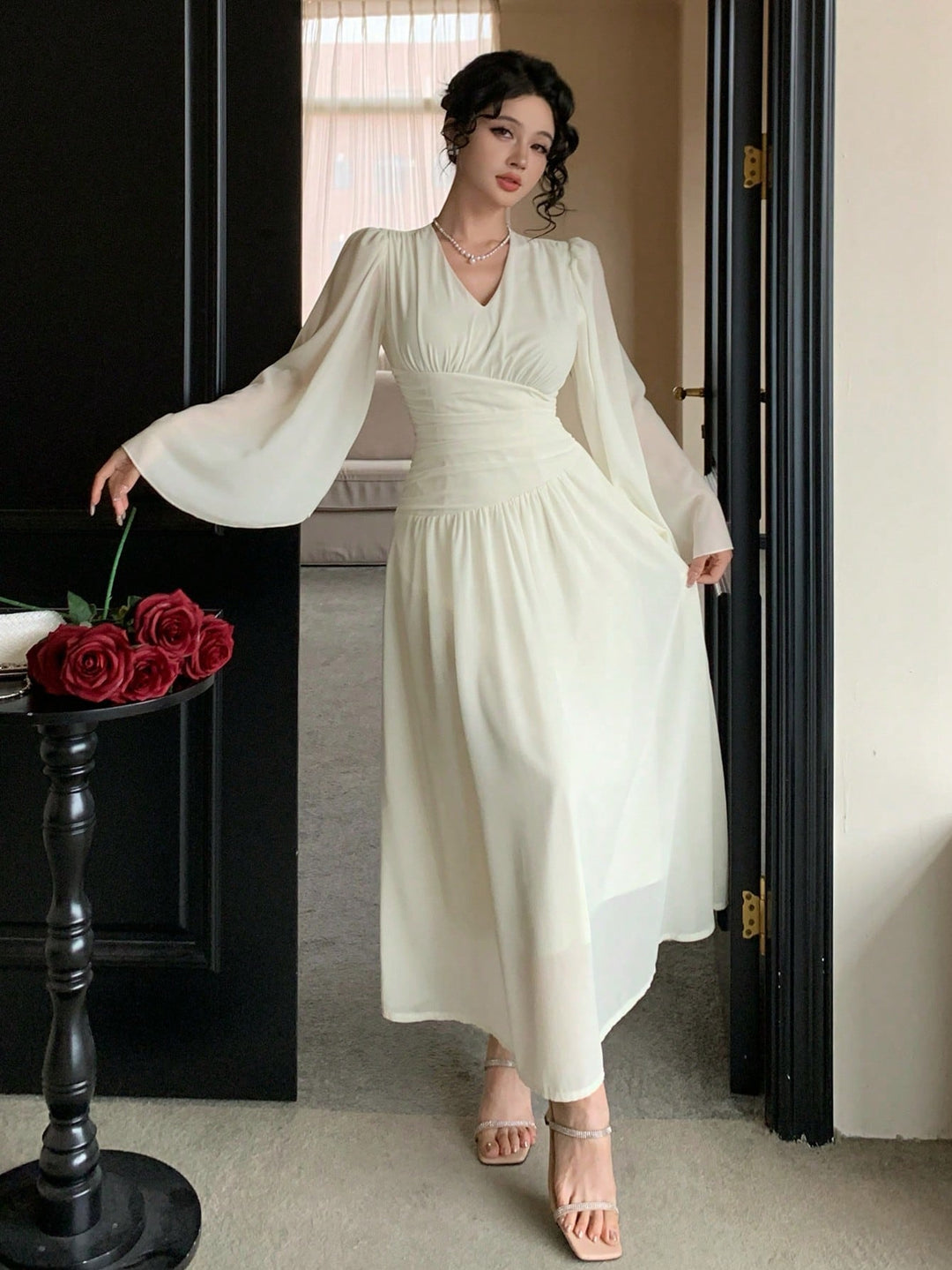 Rochie maxi SHEIN, bej