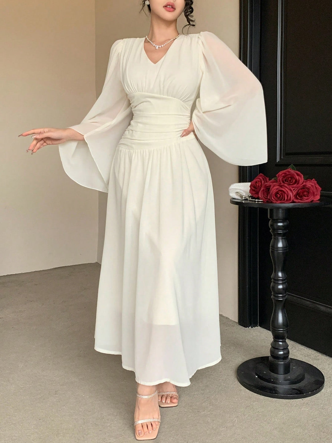 Rochie maxi SHEIN, bej