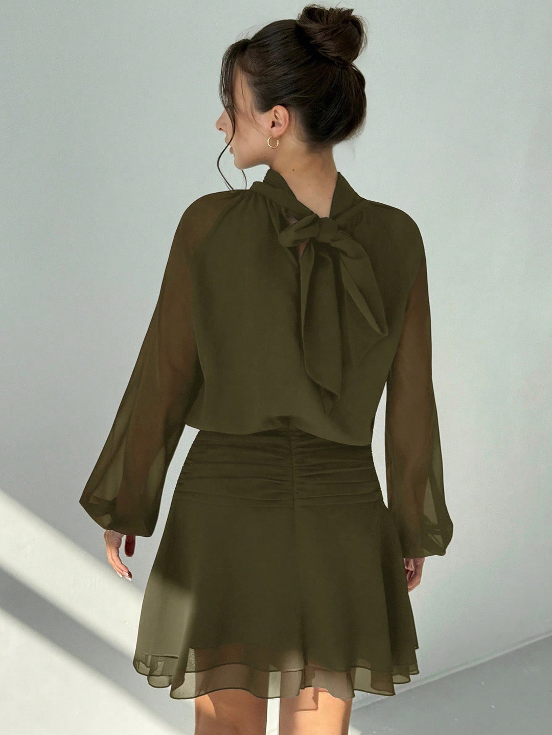 Rochie mini SHEIN, kaki