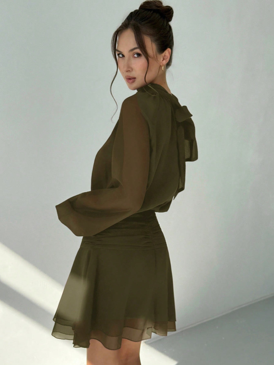 Rochie mini SHEIN, kaki