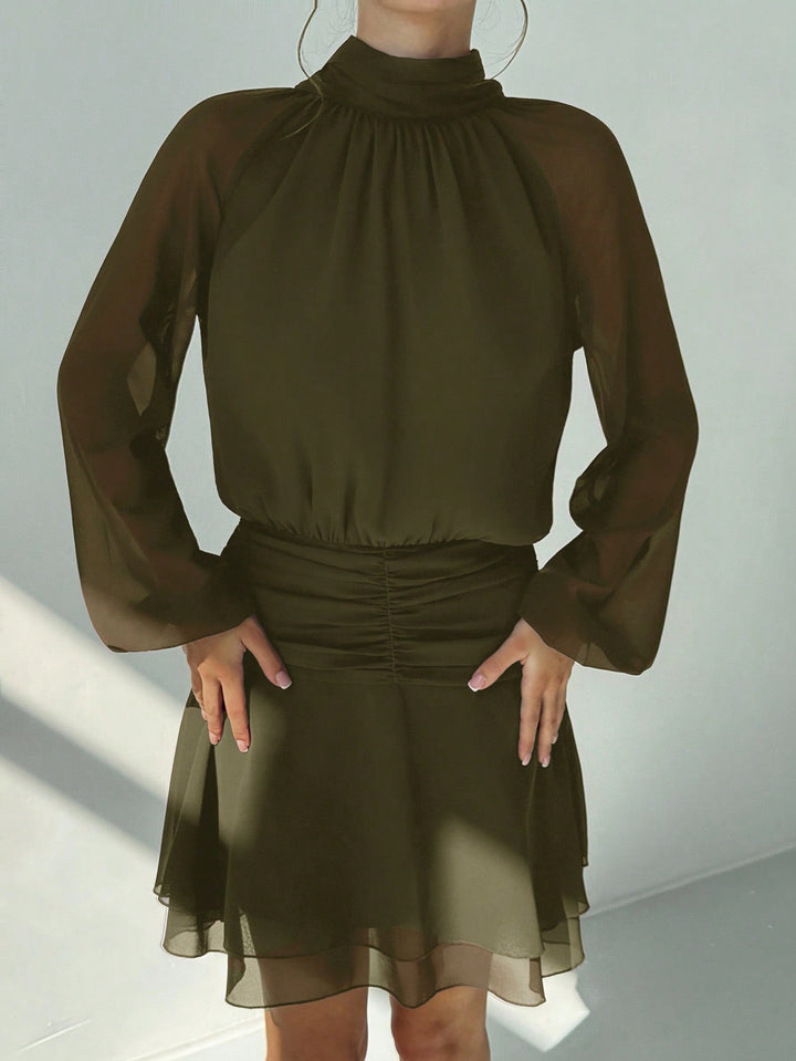 Rochie mini SHEIN, kaki