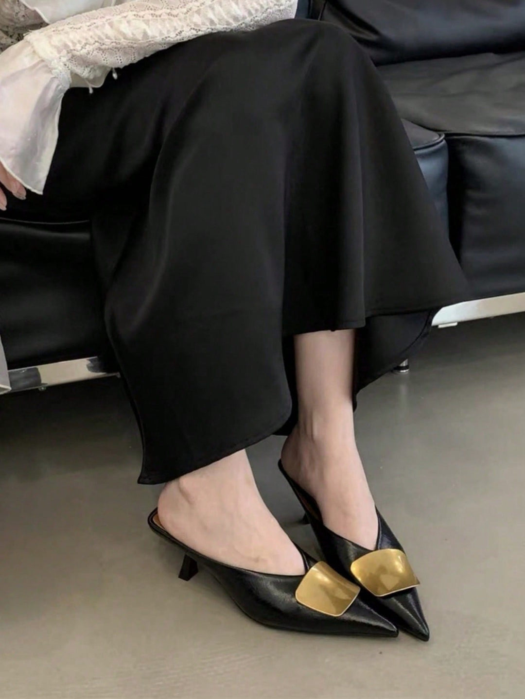Pantofi cu toc SHEIN, negru