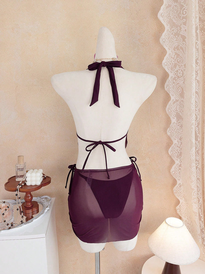 SHEIN bikini szett, bordó