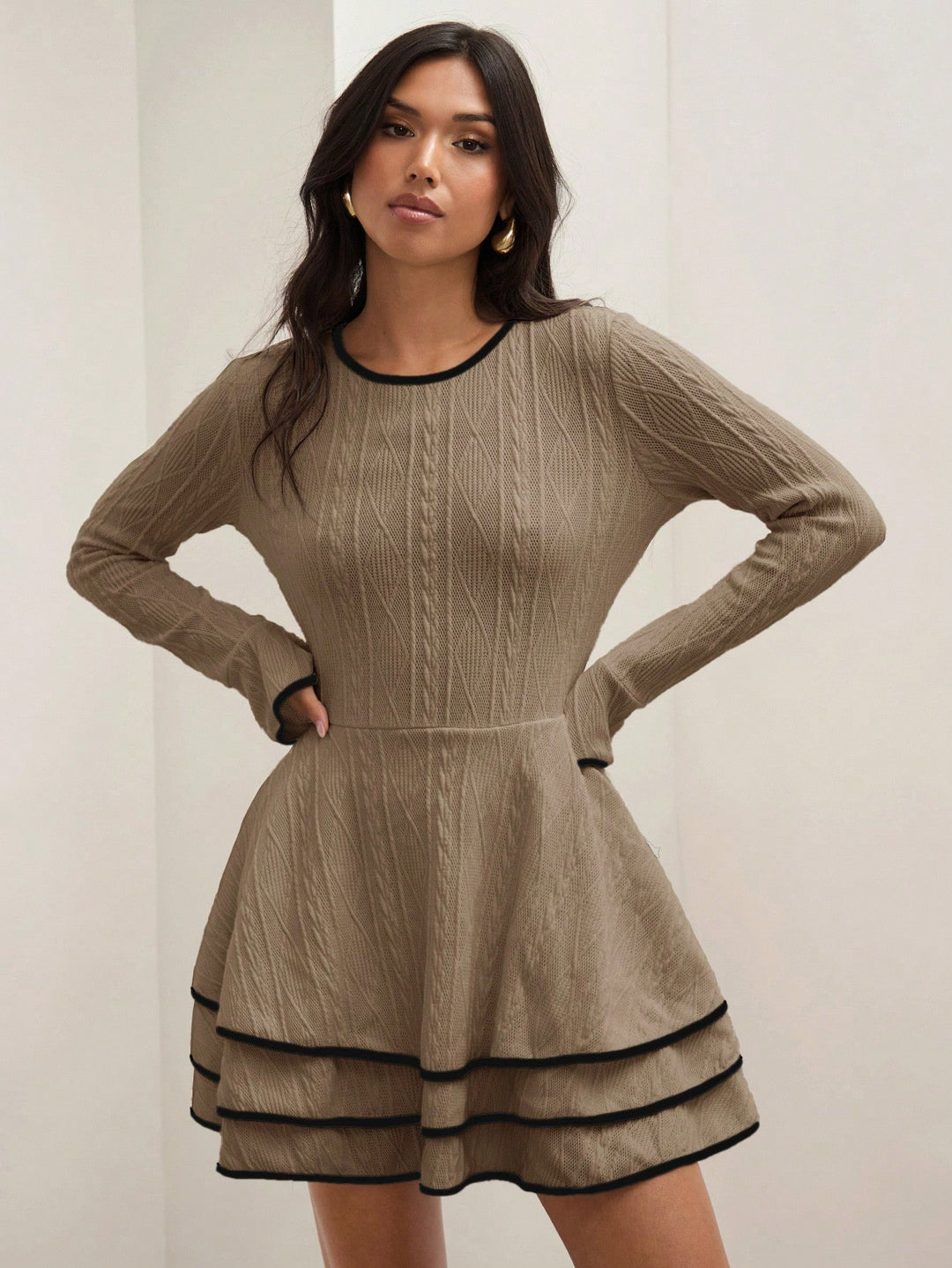 Rochie mini SHEIN, kaki