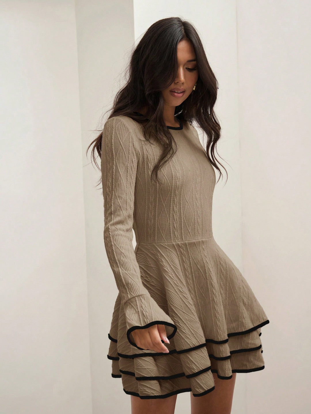 Rochie mini SHEIN, kaki