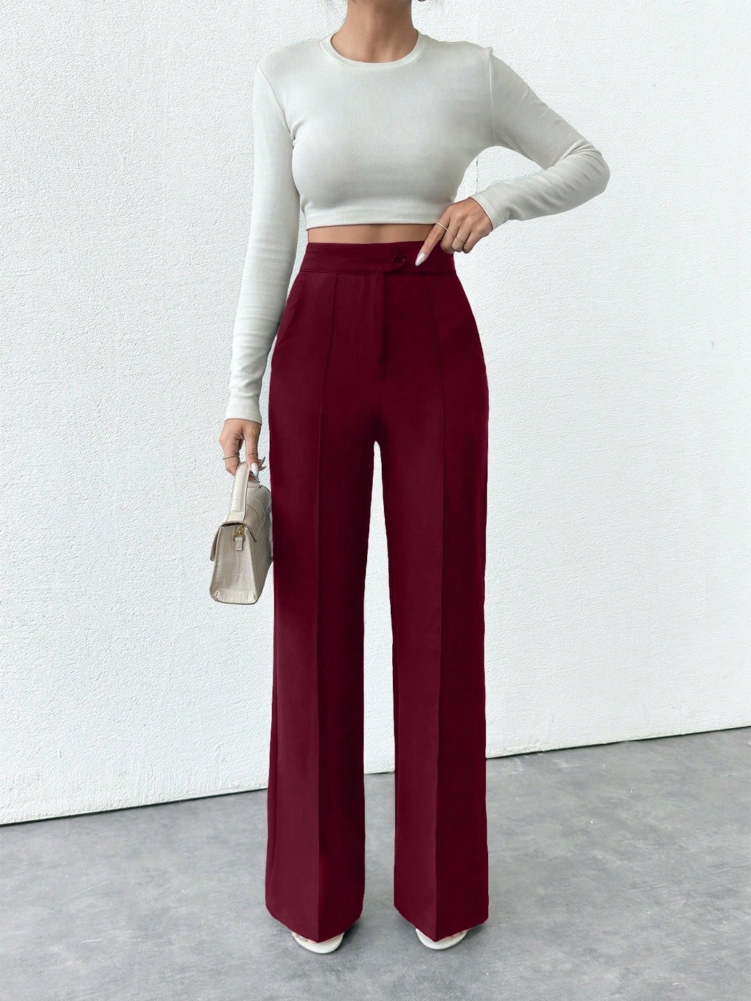 Pantaloni SHEIN, vișiniu