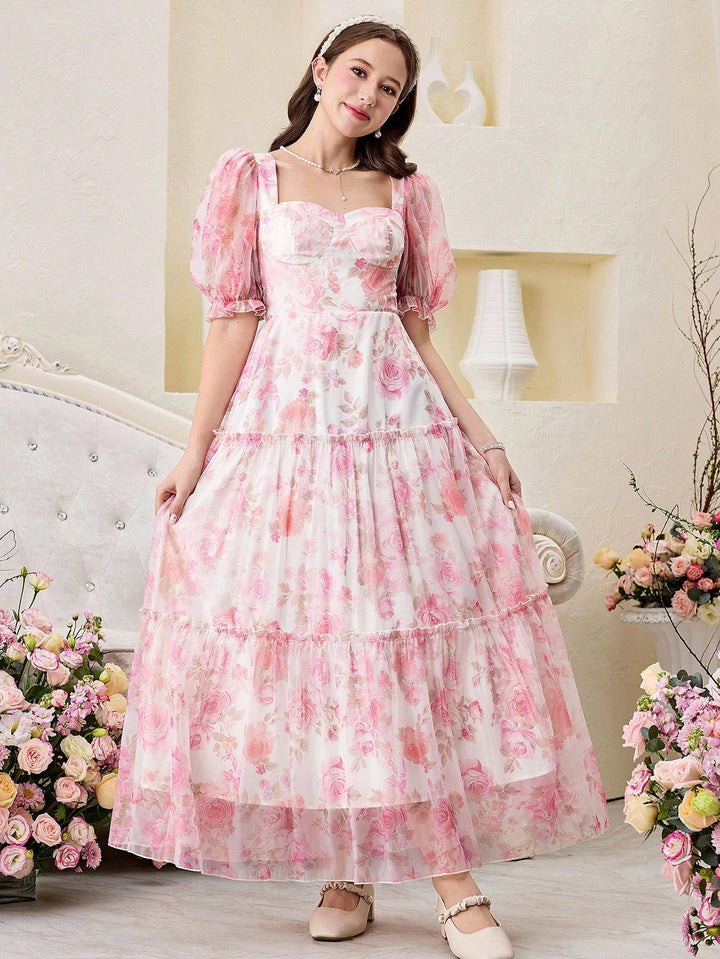 SHEIN maxi ruha, rózsaszín