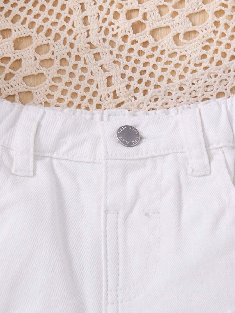 Pantaloni scurți SHEIN, alb