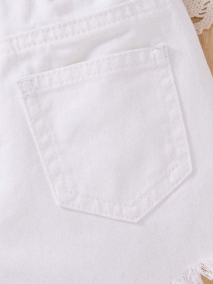 Pantaloni scurți SHEIN, alb