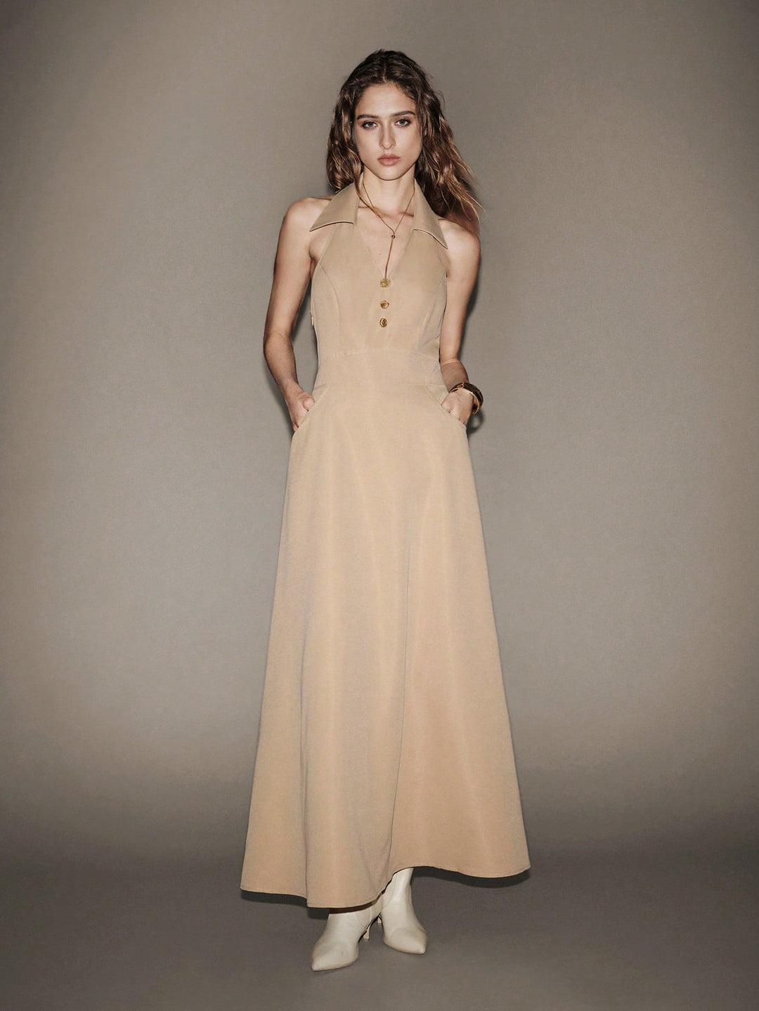 Rochie maxi SHEIN, kaki