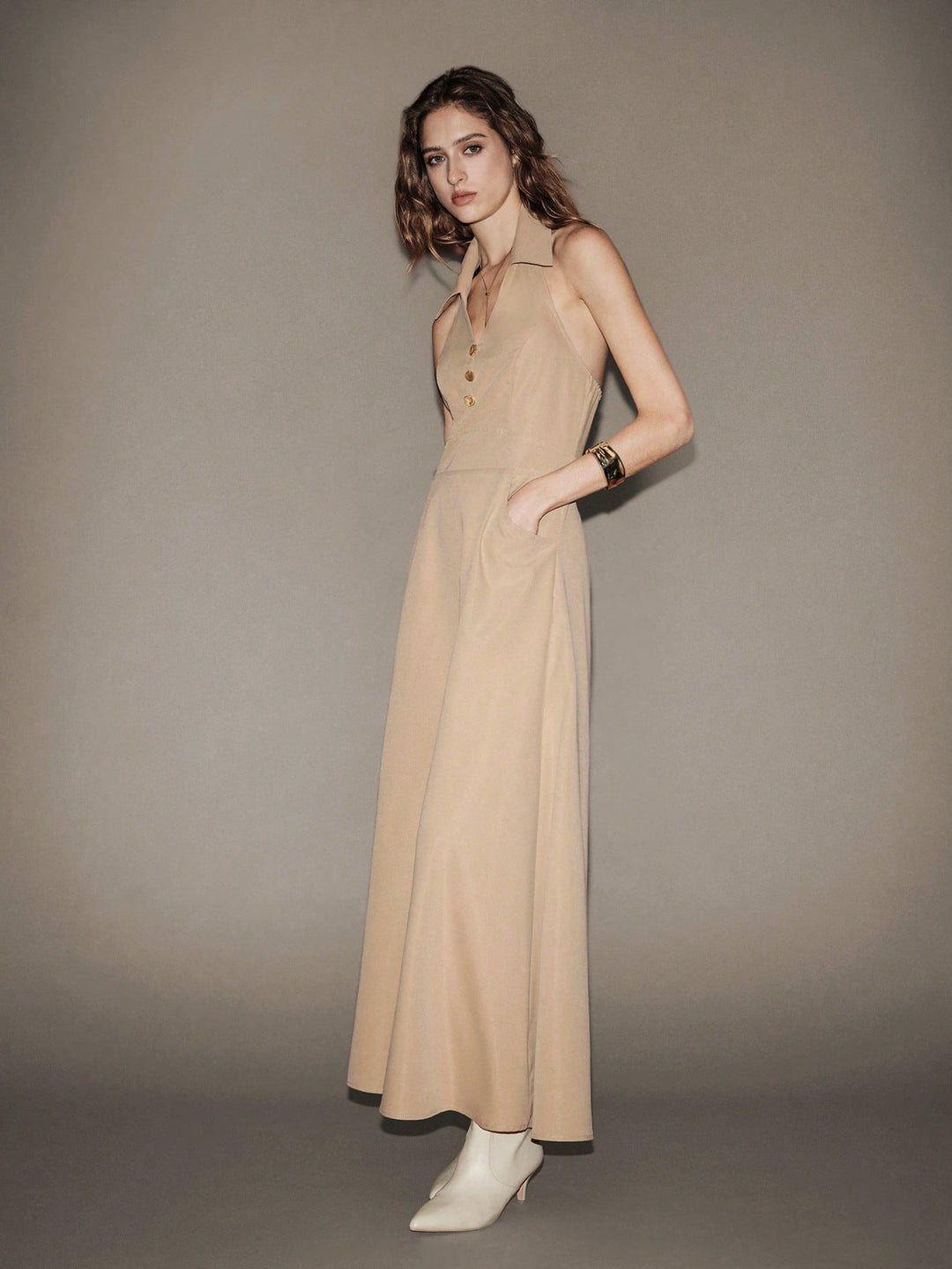 Rochie maxi SHEIN, kaki