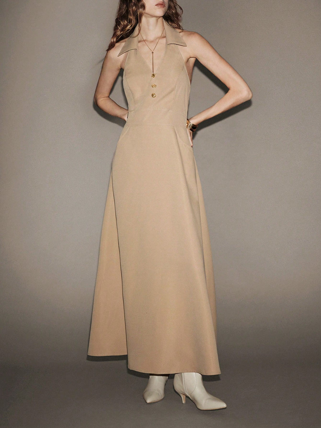 Rochie maxi SHEIN, kaki