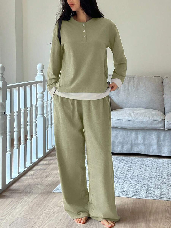Compleu pijamale SHEIN, verde