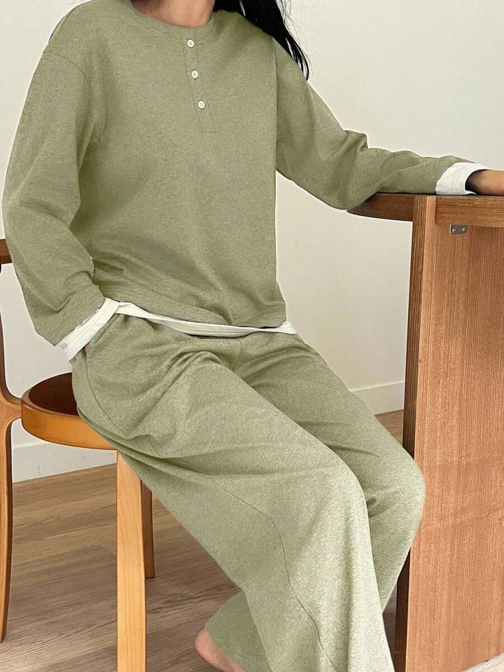 Compleu pijamale SHEIN, verde