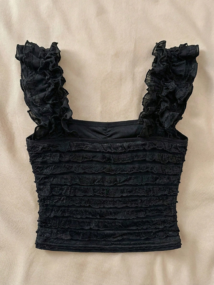 Bluza dantelată SHEIN, negru