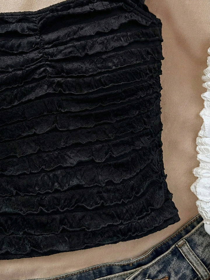 Bluza dantelată SHEIN, negru