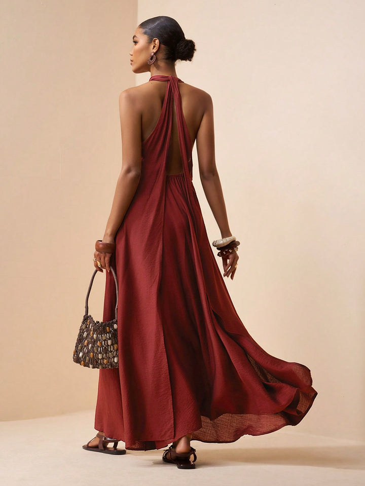 Rochie maxi SHEIN, maro