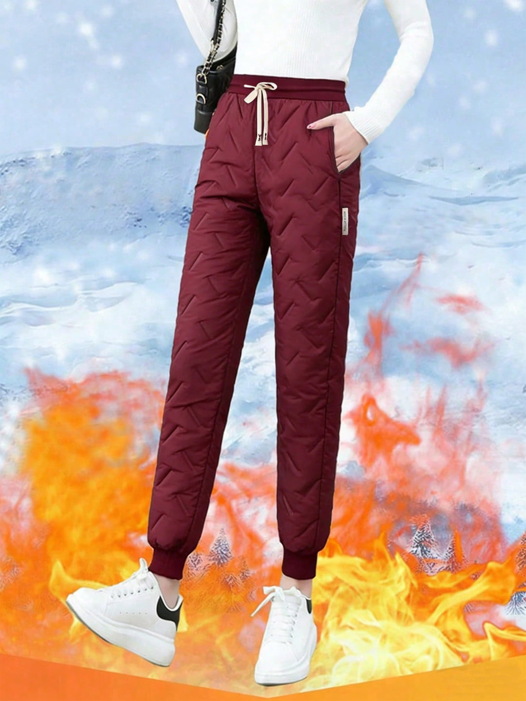 Pantaloni SHEIN, vișiniu