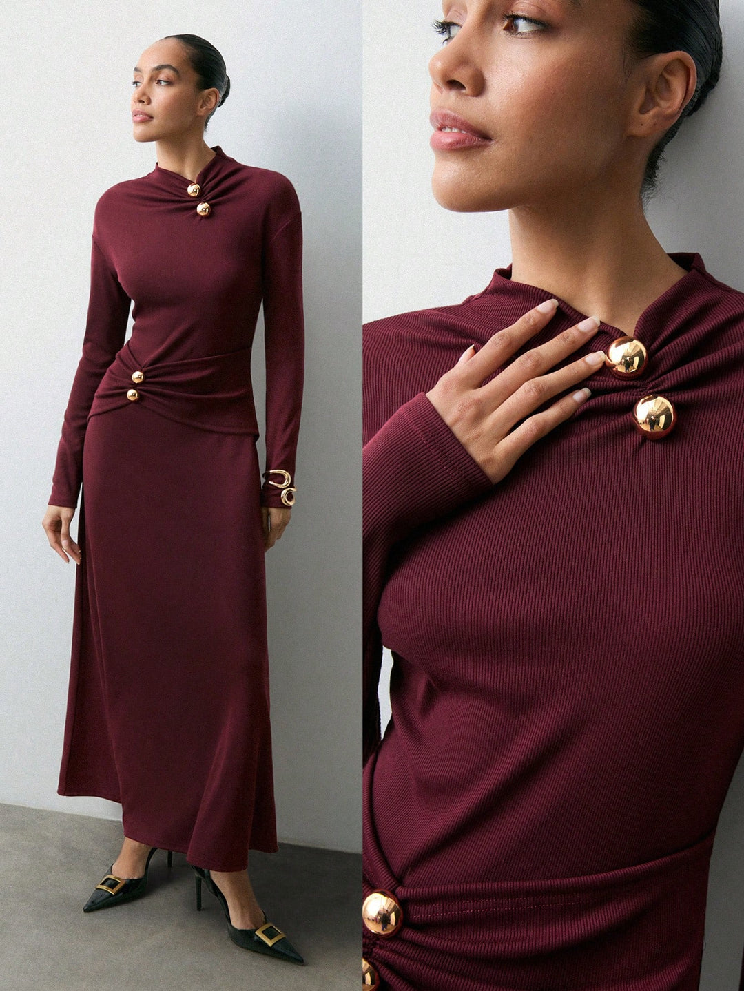 Rochie maxi SHEIN, vișiniu