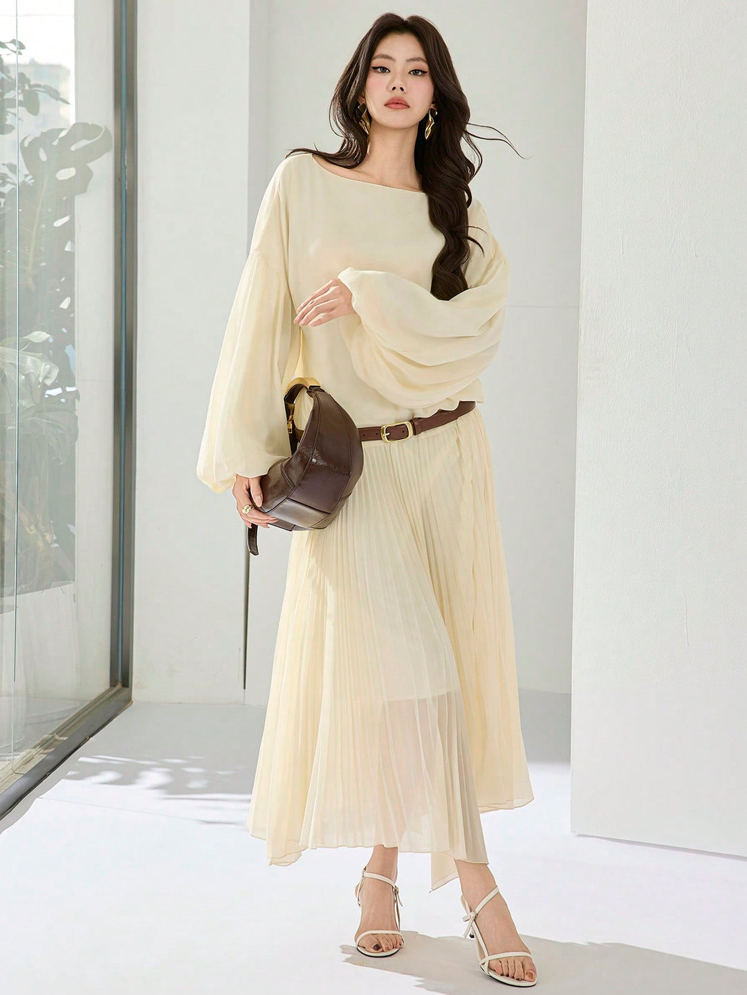 Rochie maxi SHEIN, bej