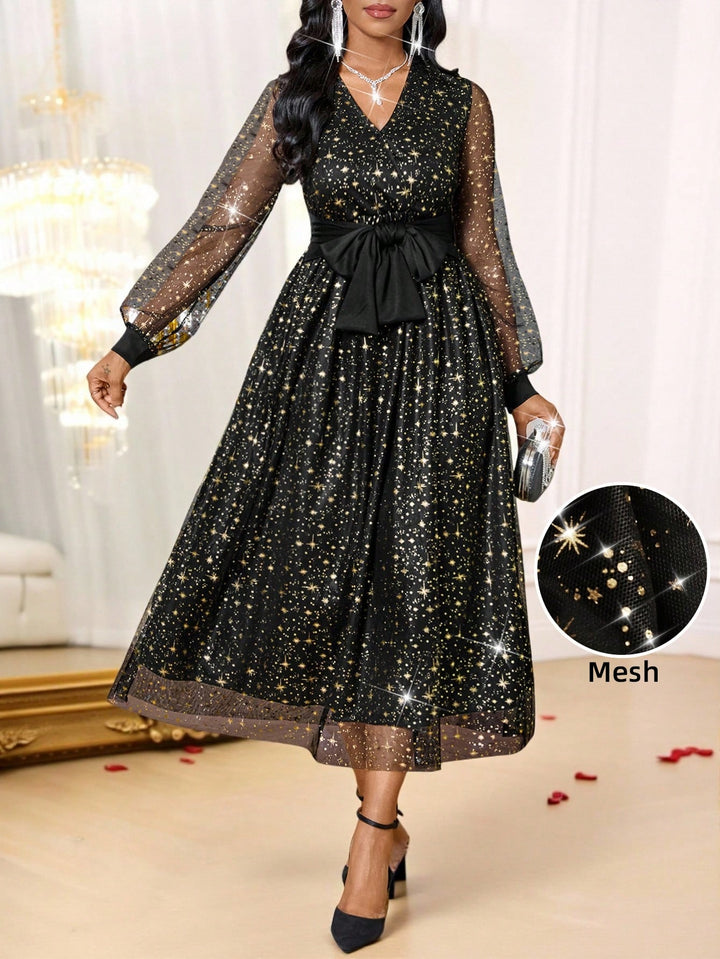 SHEIN midi ruha, fekete