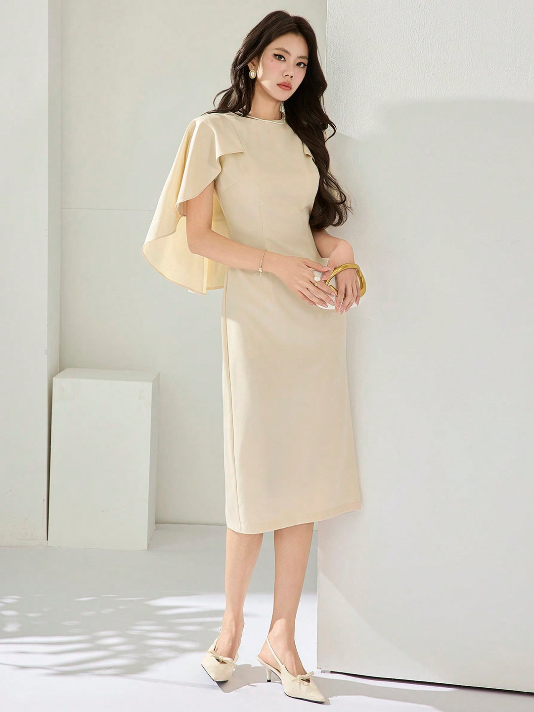 Rochie midi SHEIN, bej