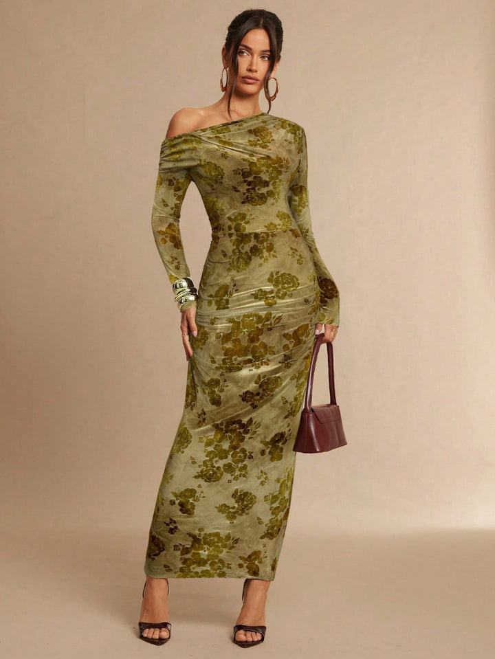 Rochie maxi SHEIN, kaki
