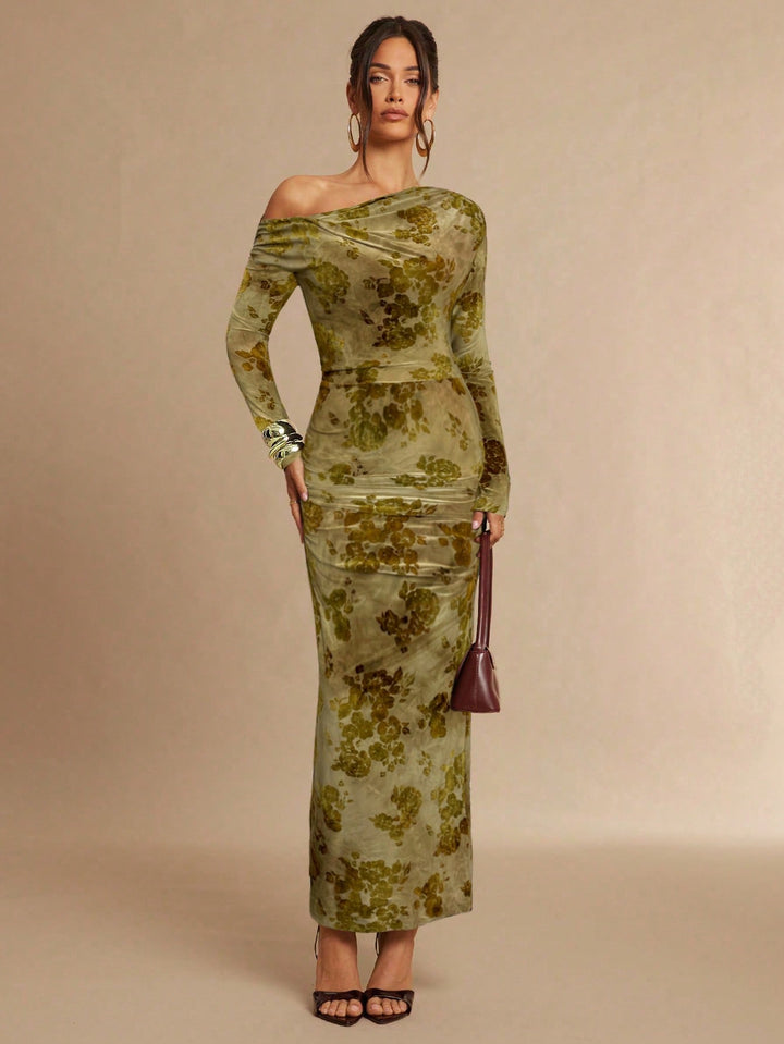 Rochie maxi SHEIN, kaki