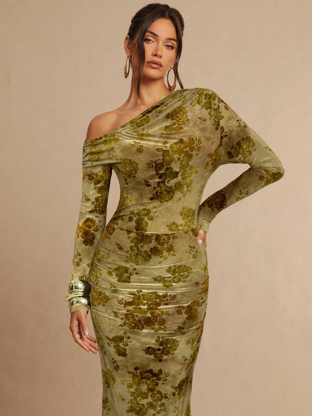 Rochie maxi SHEIN, kaki