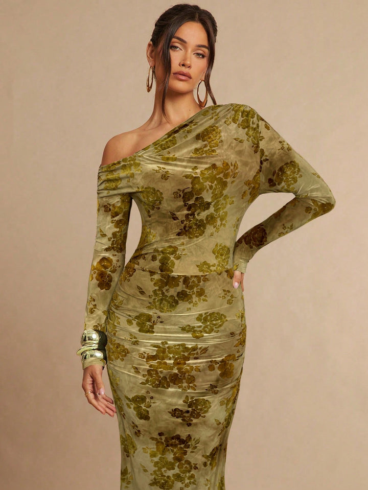 Rochie maxi SHEIN, kaki