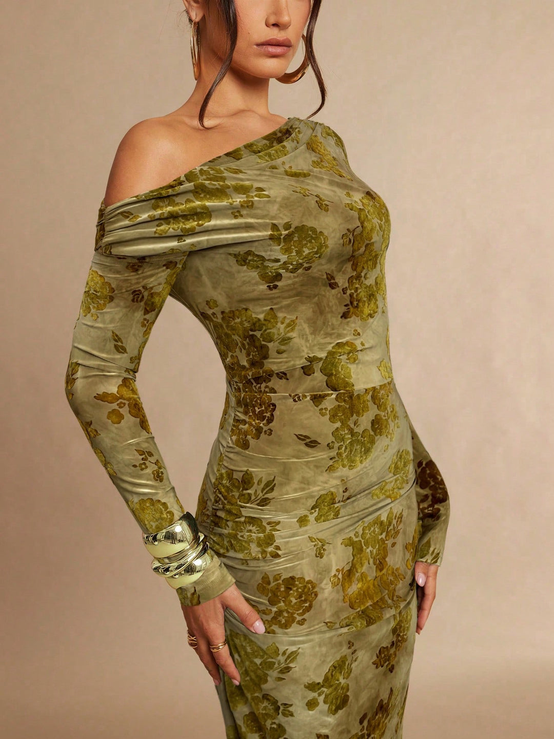 Rochie maxi SHEIN, kaki