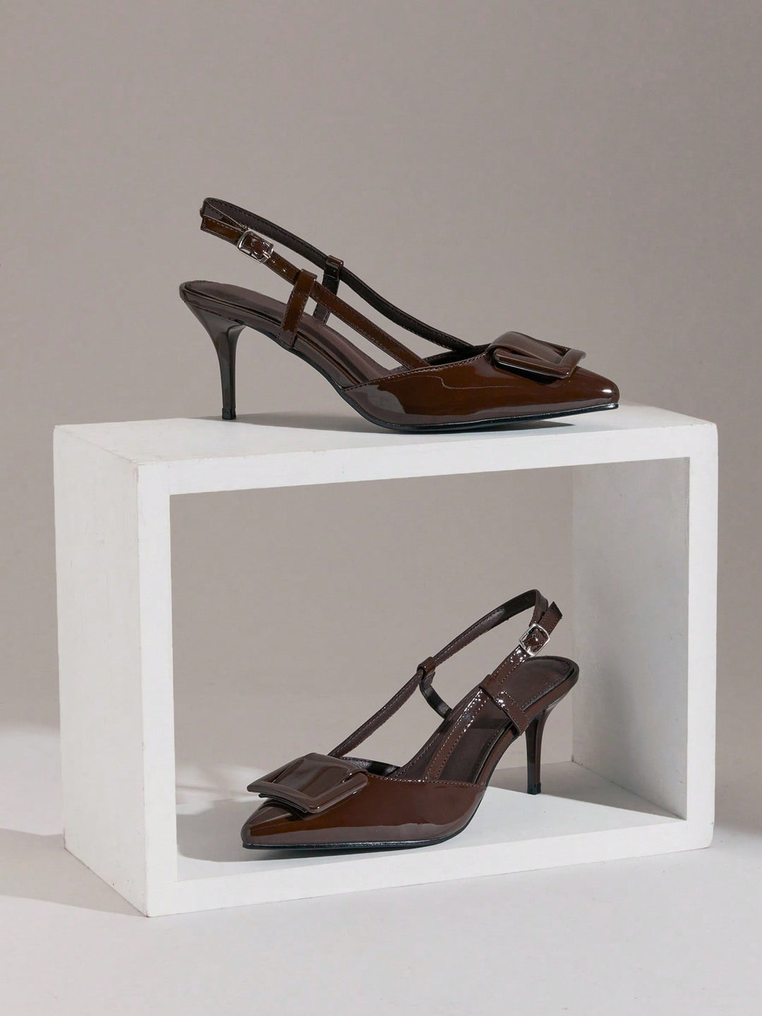 Pantofi cu toc SHEIN, maro