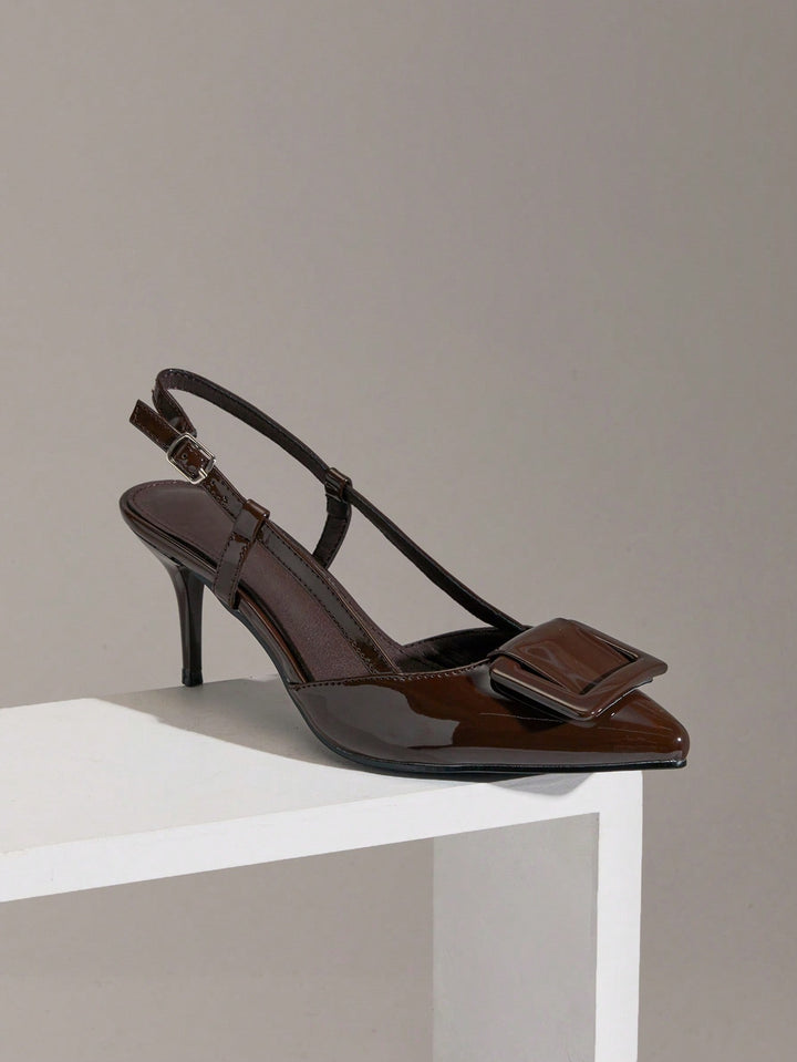 Pantofi cu toc SHEIN, maro