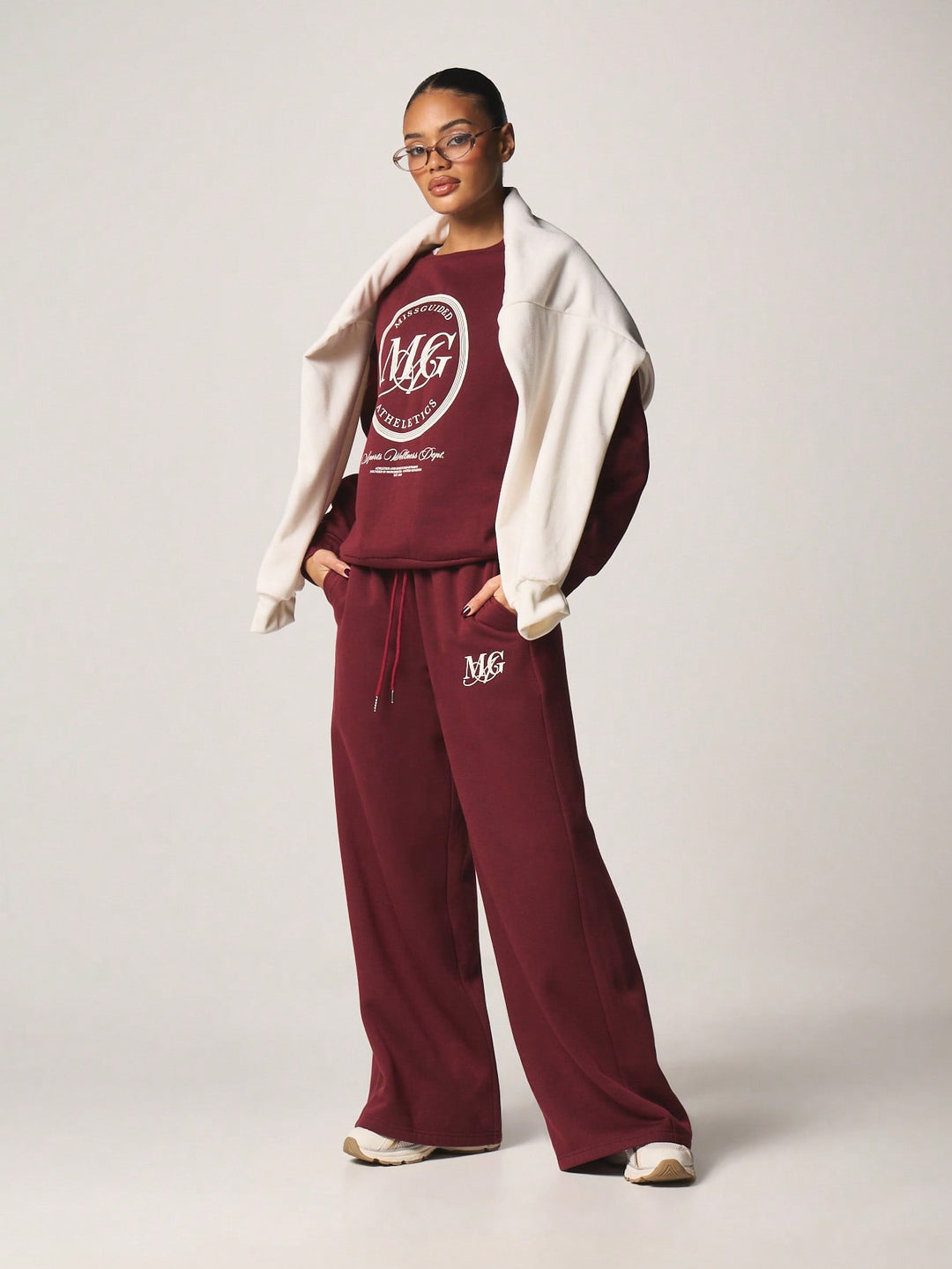 Pantaloni SHEIN, vișiniu