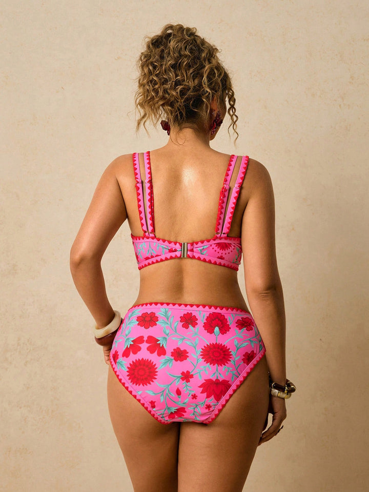 Set bikini de baie SHEIN, roz