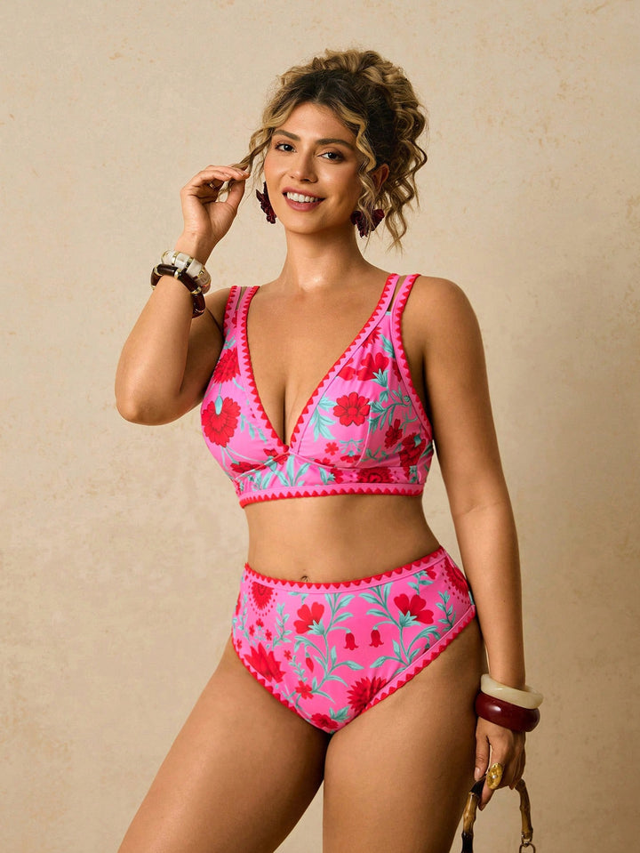 Set bikini de baie SHEIN, roz